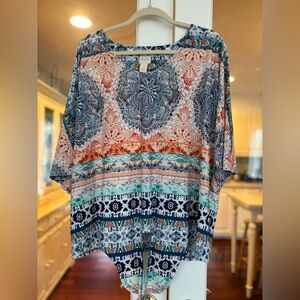 Chico's Multi-Color Mosaic Stripe Tunic